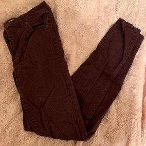 Garage maroon skinny jeans
